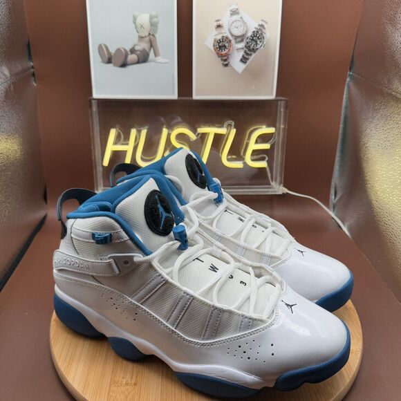 Jordan 6 Rings \'White Dark Marina Blue’ Men’s Sz 11 main image 6